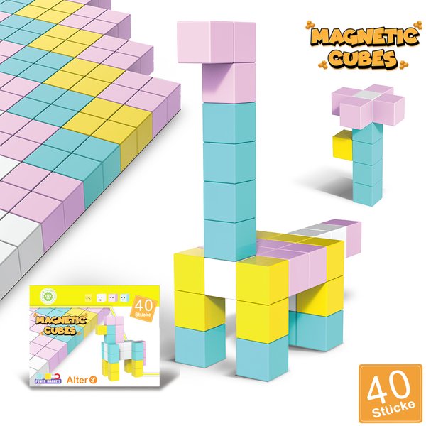 Lemmy magnetic blocks, in total 40 blocks for boys and girls over 3 years old