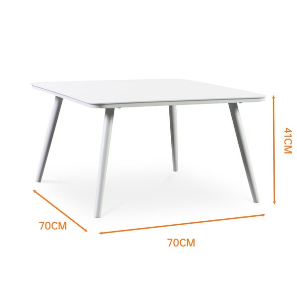 Tisch “Menorca” quadratisch mit 4 Beinen, quadratischer Couchtisch